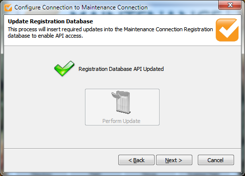 Update Registration Database Screen